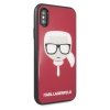 Karl Lagerfeld KLHCPXDLHRE iPhone X/Xsczerwony/red Iconic Glitter Karl`s Head